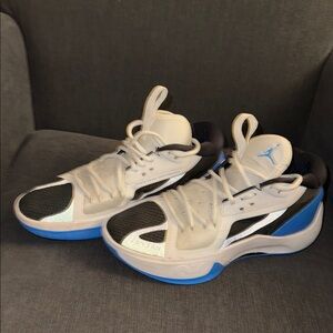 Air Jordan White and Blue Sneakers